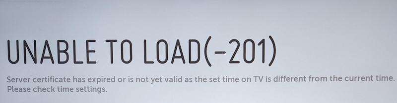 Error-Code-201-Unable-to-Load-Server-Certificate-has-Expired-LG-Smart-TV